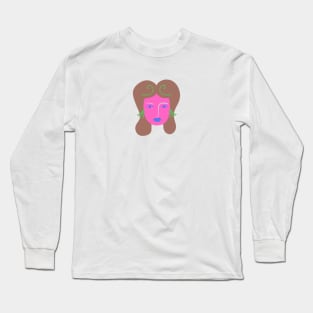 pink female face design Long Sleeve T-Shirt